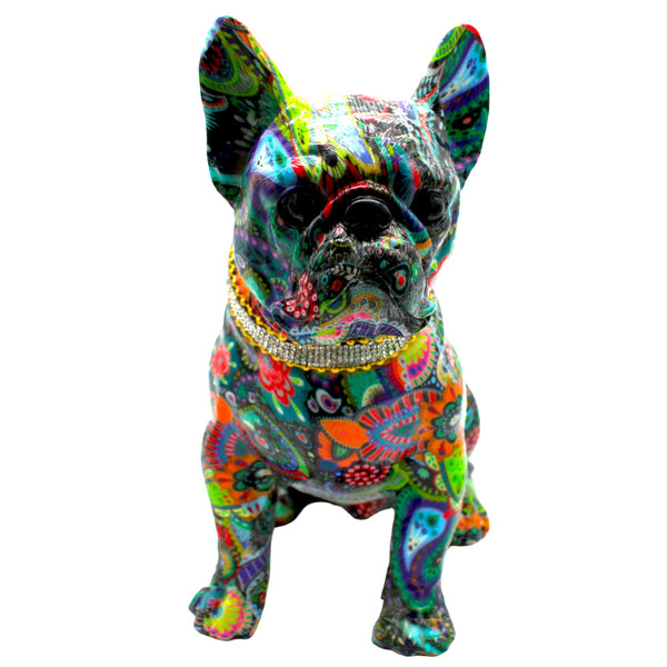 Interior Illusions Plus - 11" Standing French Bulldog with Necklace - Flower
