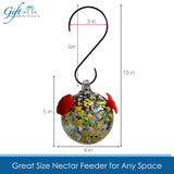 GC Gift Essentials - 8 Oz. Glass Hummingbird Feeder - Multicolored