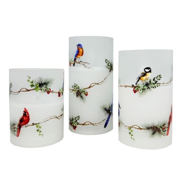 Gift Essential - 3 Piece LED Candle Set - Birds on Boughs