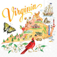 Boston International - 3-Ply 5" Cocktail Napkins - State Collection - Virginia