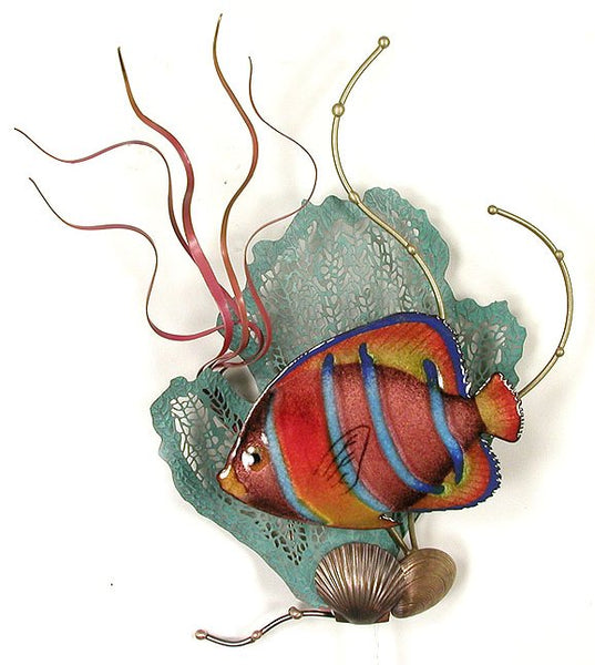 Bovano - Wall Sculpture - King Angelfish w/ Sea Fan