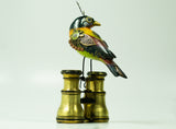 Mullanium - Steampunk Inspired Sculpture - Silver Ear Mesia on Binoculars