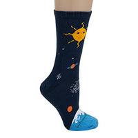 Wheel House Designs Socks - Solar System on Navy - 9-11