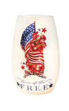 Stony Creek - 5.25" Frosted Glass USB Lighted Vase - Free and the Brave