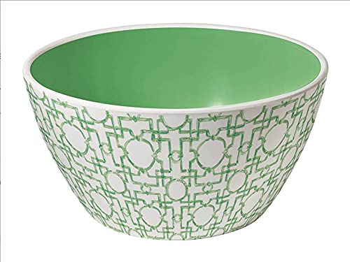 Merritt - Melamine Round Salad Bowl - Lime Trellis - 6"
