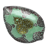 Red Pomegranate Casa Blanca Teardrop Plate Celadon Green with Red 12-Inch