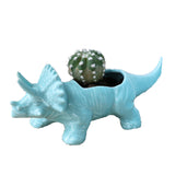 Lisa Angel UK - Ceramic Dinosaur Vase - Teal Triceratops