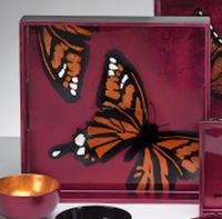 J. Fleet Designs - 15" x 15" Serving Tray - Butterflies - Red & Orange