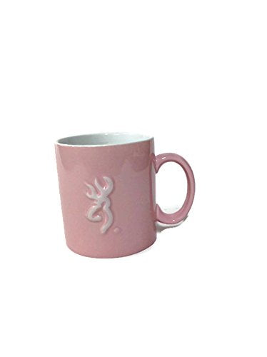 Browning - 14oz. Mug - Pink & White Embossed