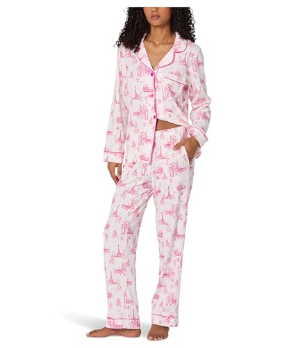 BedHead - Stretch L/S Pajama Set - Pink Jet Setter - Large