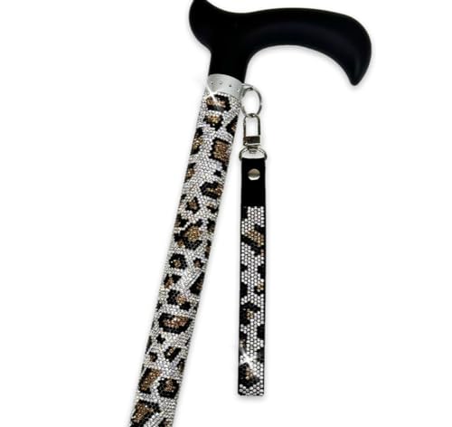Jacqueline Kent Sugar Cane - Adjustable Cane - Wild Leopard Lux Silver