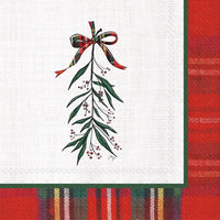 Boston International - 3-Ply 6.5" Lunch Napkins - Classic Mistletoe