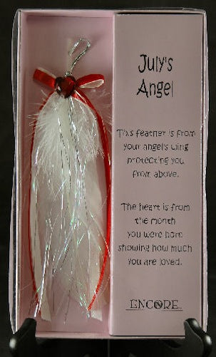 Encore - An Angel's Touch - Inspirational Gift - Feather Charm - July