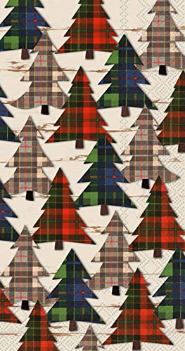 Boston International - Paper Guest Towel 16 Count - Checkered Pines Cream