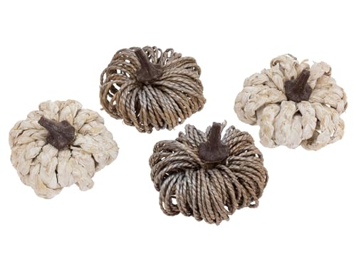 Boston International - Mini Braided Fabric Pumpkins in a Bag - Set of 4