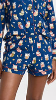 BedHead - L/S Shorty Stretch Jersey PJ Set - Autumn Owls - X-Large