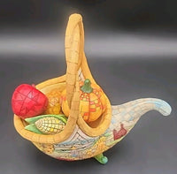 Enesco - Jim Shore Heartwood Creek - "Basket of Plenty" Cornucopia Set