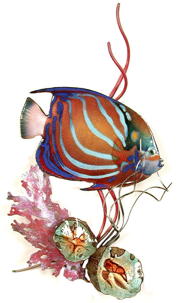 Bovano - Wall Sculpture - Blue Ring Angelfish in Coral