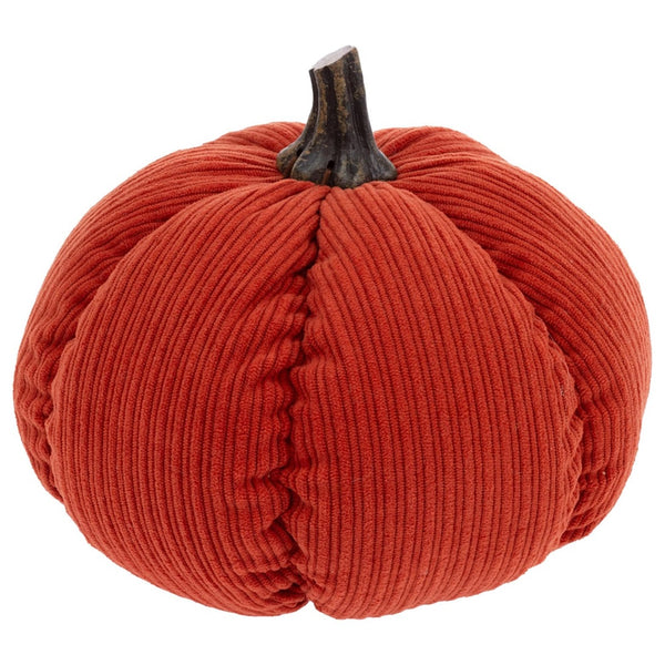 Boston International - Small Corduroy Plush Pumpkin - Spice Orange