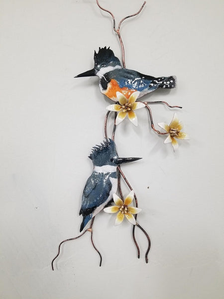 Bovano - Wall Sculpture - Male & Female Kingfisher