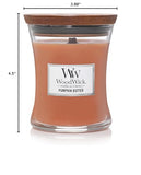WoodWick Pumpkin Butter Hourglass Candle, 9.7 oz., Medium, Fall Candle with Crackling Wick for Smooth Burn, Aromatherapy Soy Wax Blend