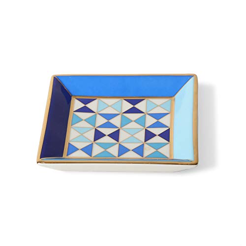 Jonathan Adler - Square Tray - Sorrento Blue/White