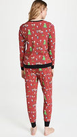 BedHead - Long Sleeve Pullover Crew & Jogger PJ Set - Peanuts Holiday Party - Medium