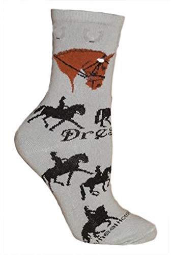 Wheel House Designs Socks - Dressage On Gray - 9-11