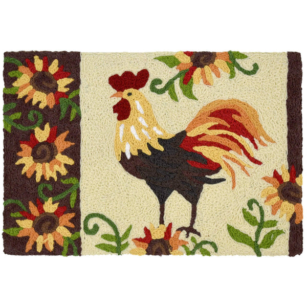 Jellybean - 30x20 Indoor/Outdoor Accent Rug - Rooster & Sunflowers
