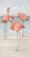 Boston International - Paper Guest Towel 16 Count - Flamingo Trio On Beach