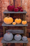 Boston International Decorative Tabletop Velvet Pumpkin, 3 x 3-Inches, Orange