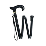 Harvy Canes - Ladies Mini-Folding Derby Handle Cane - Swarovski Crystals - Black