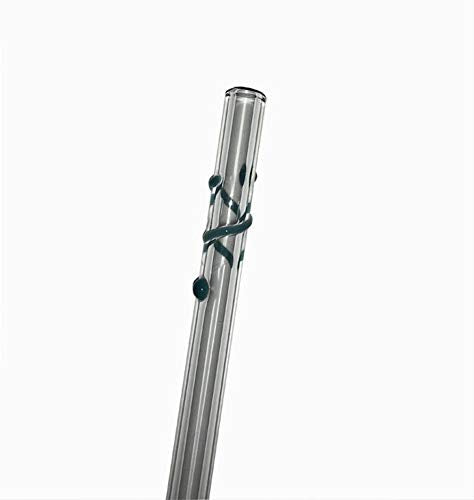 Drinking Straws.Glass - Glass Straw Spiral Wrap - 9.5mm x 8" - Turquoise