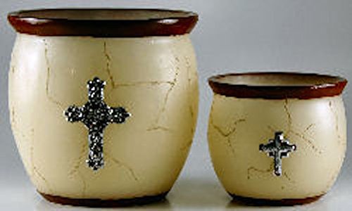 Encore - Tealight Holders - Spiritual Harvest - Crackled Brown - Set of 2