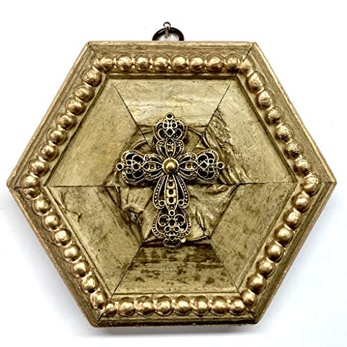 Museum Bees - Painted Frame w/ Cross - 5.25"