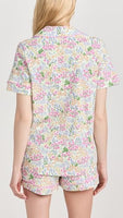 BedHead - S/S Shorty Stretch Jersey PJ Set - Cottage Garden - Large