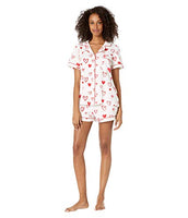 BedHead - Stretch Short Sleeve Shorty PJ Set - Love is in The Air - Medium (8-10)