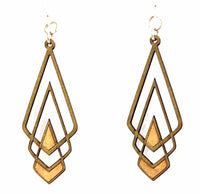 Green Tree Jewelry - Chevron Deco Earrings - Apple Green