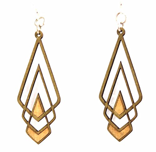 Green Tree Jewelry - Chevron Deco Earrings - Apple Green