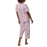 BedHead - S/S Stretch Jersey Cropped PJ Set - Flamingo Bay - Small (4-6)