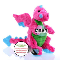 GoDog - Chew Guard Dog Plush Toy  - Small Magenta Dragon