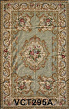 Marcella Fine Rugs - Aubusson Medallion 5'x3' Rug - Sage & Ivory