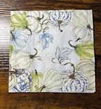 IHR Ideal Home Range Party Napkins Disposable 3-Ply Paper Lunch Napkin Pack, 6.5" x 6.5", Chinoiserie Stacked Pumpkins, 20-Count