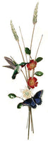 Bovano - Wall Sculpture - Hummingbird, Butterfly & Flowers