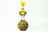 Mullanium - Steampunk Inspired Sculpture - Creek Warbler on Ball