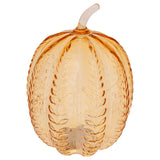 Boston International - Light Up Glass Pumpkin - Apple Cider Wheat Embossed
