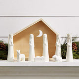 Two's Company - Joy to the World - 9 Piece Nativity Set - Porcelain White