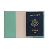 Graphic Image- Goatskin Leather - Passport Case & Luggage Tag - Robin's Egg Blue