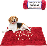 Dog Gone Smart Dirty Dog Microfiber Paw Doormat - Muddy Mats For Dogs - 35x26 Maroon