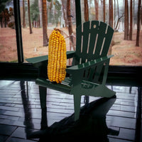 GC - Metal Adirondack Chair Corn Holder Squirrel Feeder - Hunter Green
